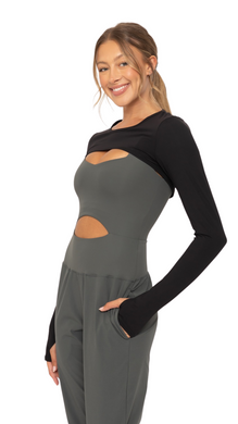 FREE MB LONG SLEEVE MINI SHRUG BLACK