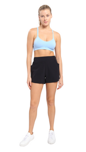 FREE MB ATHLEISURE SHORT CURVED HEMLINE BLACK