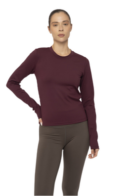 FREE MB KEYHOLE SIDE LONG SLEEVES ACTIVE TANK TOP PLUM