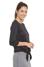 Cargar imagen en el visor de la galería, SNOGA TIE FRONT ACTIVE TANK TOP BLACK