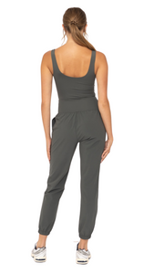 FREE MB KEYHOLE CUT OUT ACTIVE JUMPSUIT URBAN GREY