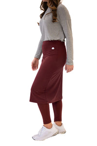 SNOGA ANKLE MIDI BASIC SKIRT LEGGING TAWNY