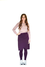 Cargar imagen en el visor de la galería, SNOGA ANKLE FAUX WRAP SKIRT LEGGING PLUM