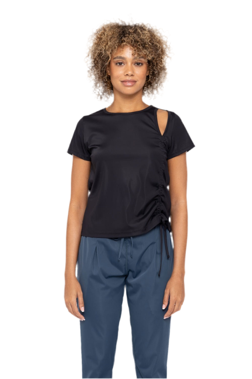 FREE MB SIDE RUTCHING ACTIVE TANK TOP BLACK