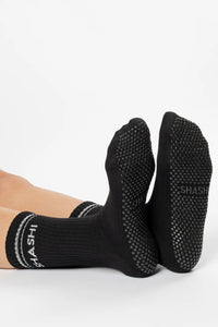 SHASHI Halo Crew Grip Sock Black