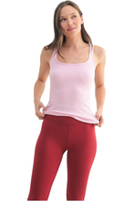 Cargar imagen en el visor de la galería, FREE MB SQUARE NECK MICRO RIBBED TANK TOP COOL PINK