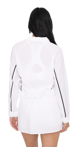 FREE MB MOCK NECK HALF ZIP TENNIS JACKET WHITE