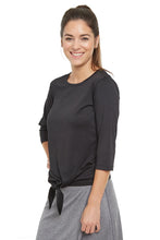 Cargar imagen en el visor de la galería, SNOGA TIE FRONT ACTIVE TANK TOP BLACK