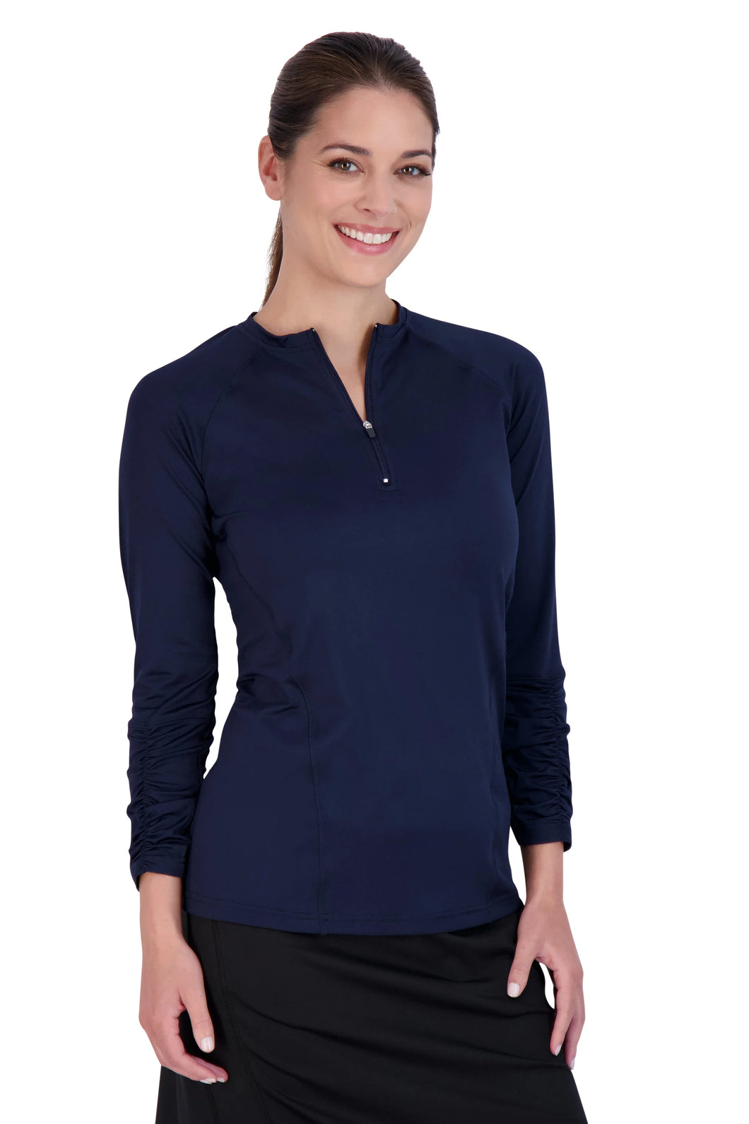 SNOGA ACTIVE TOP WITH ZIPPER NAVY