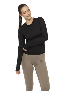 FREE MB KEYHOLE SIDE LONG SLEEVES ACTIVE TANK TOP BLACK