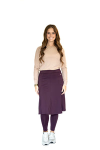 SNOGA BALLET SKIRT LEGGING 22” PLUM