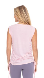 FREE MB SIDE CINCH MUSCLE TANK TOP ROSE