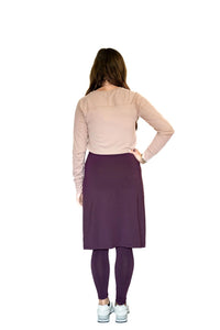 SNOGA ANKLE FIT SKIRT LEGGING 22” EGGPLANT