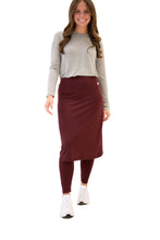 Cargar imagen en el visor de la galería, SNOGA ANKLE MIDI BASIC SKIRT LEGGING TAWNY