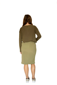 SNOGA PERFECT PENCIL SKIRT 24” OLIVE