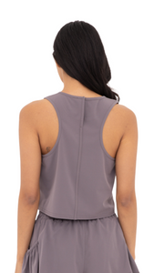 FREE MB DRAPEY CROPPED ACTIVE TANK GREY