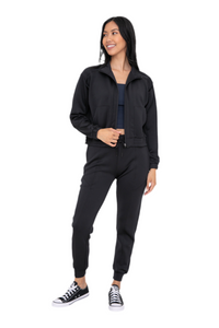 FREE MB FLEX MOCK NECK ZIP UP JACKET BLACK