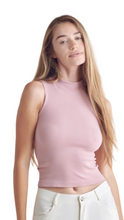 Cargar imagen en el visor de la galería, FREE YE CLASSY RIBBED MOCK NECK TANK TOP DUSTY ROSE