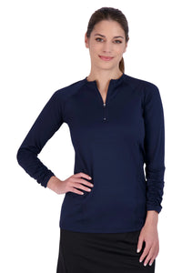 SNOGA ACTIVE TOP WITH ZIPPER NAVY