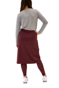 SNOGA ANKLE MIDI BASIC SKIRT LEGGING TAWNY