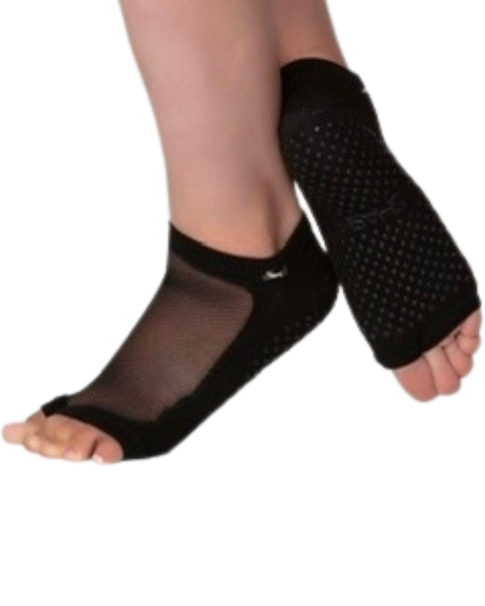 SHASHI CLASSIC OPEN TOE MESH BLACK