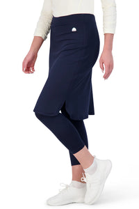 SNOGA CROPPED SHIRT TAIL SKIRT LEGGING NAVY