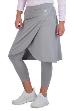 SNOGA FAUX WRAP 22” SKIRT LEGGING ULTIMATE GREY