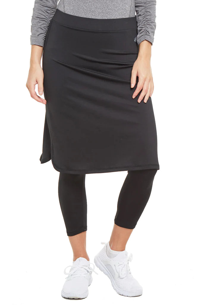 SNOGA CROPPED SHIRT TAIL SKIRT LEGGING BLACK