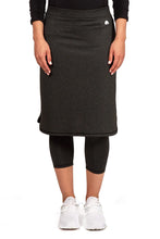 Cargar imagen en el visor de la galería, SNOGA CROPPED SHIRT TAIL SKIRT LEGGING BLACK HEATHER