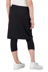 SNOGA GIRLS FAUX WRAP SKIRT LEGGING BLACK