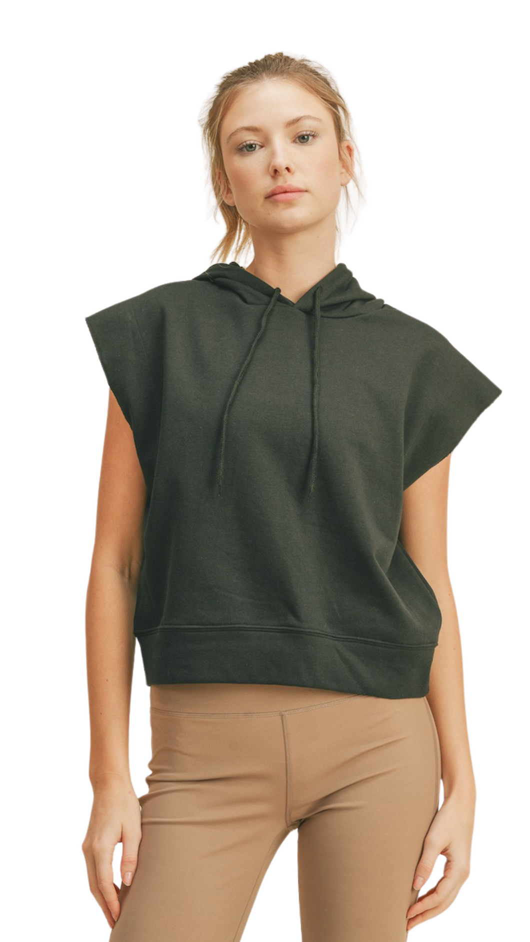 FREE KIM SLEEVELESS PULLOVER HOODIE TANK TOP