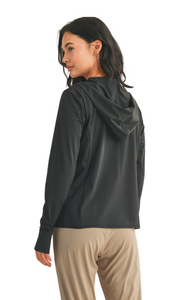 FREE KIM LIGHTWEIGHT ZIPPER HOODIE JACKET