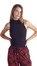 Cargar imagen en el visor de la galería, FREE YE CLASSY RIBBED MOCK NECK TANK TOP BLACK