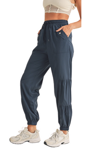 FREE KIM ESSENTIAL CARGO PANTS NAVY