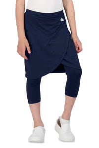 SNOGA GIRLS FAUX WRAP SKIRT LEGGING NAVY