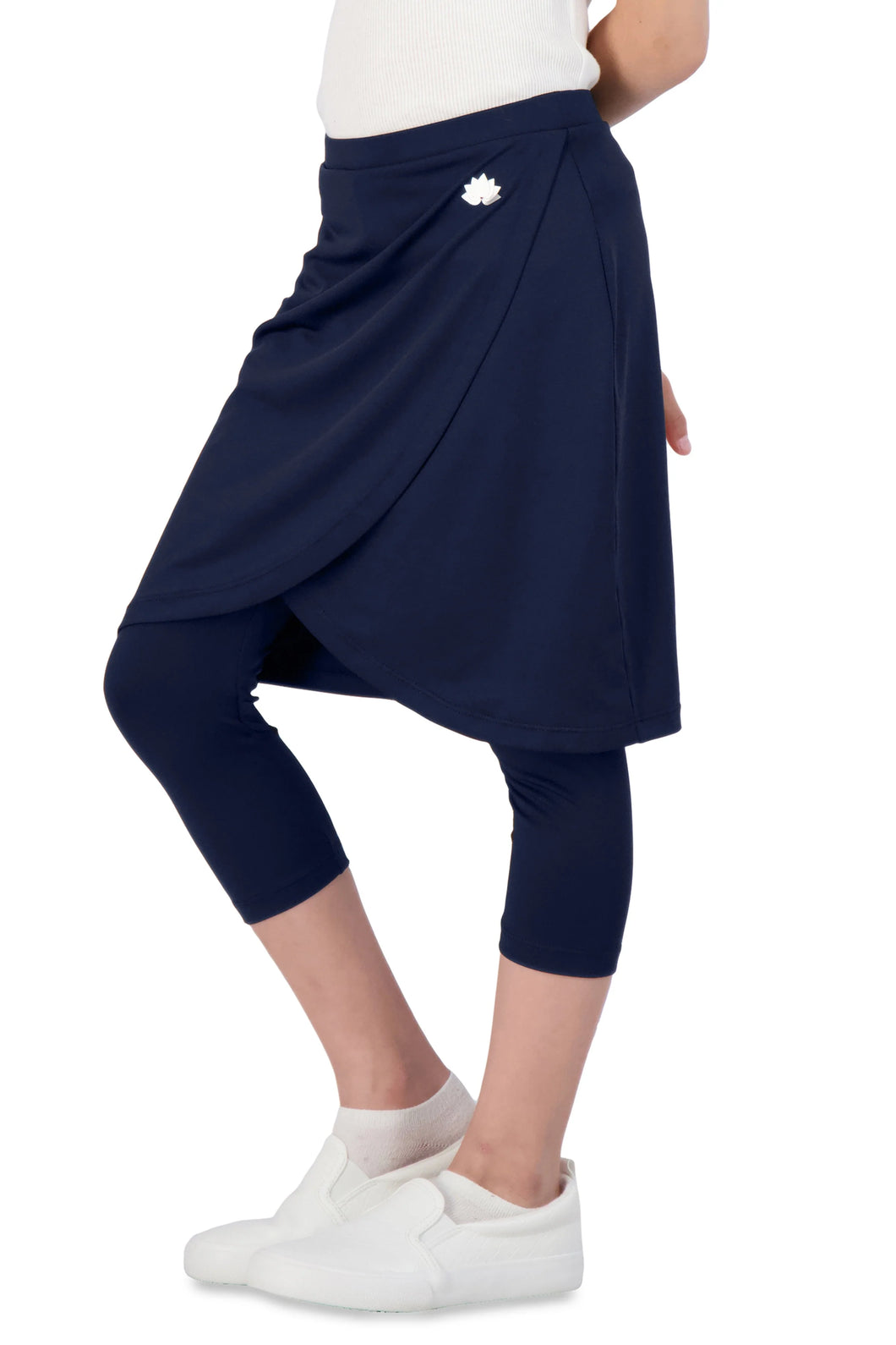 SNOGA GIRLS FAUX WRAP SKIRT LEGGING NAVY