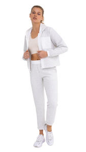 FREE MB COTTON-BLEND TEXTURED JACKET & JOGGER SET