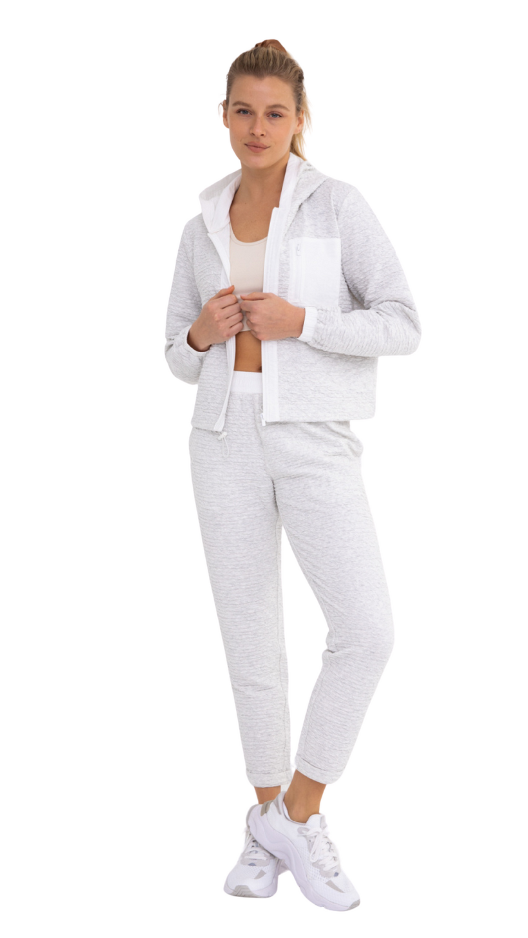 FREE MB COTTON-BLEND TEXTURED JACKET & JOGGER SET