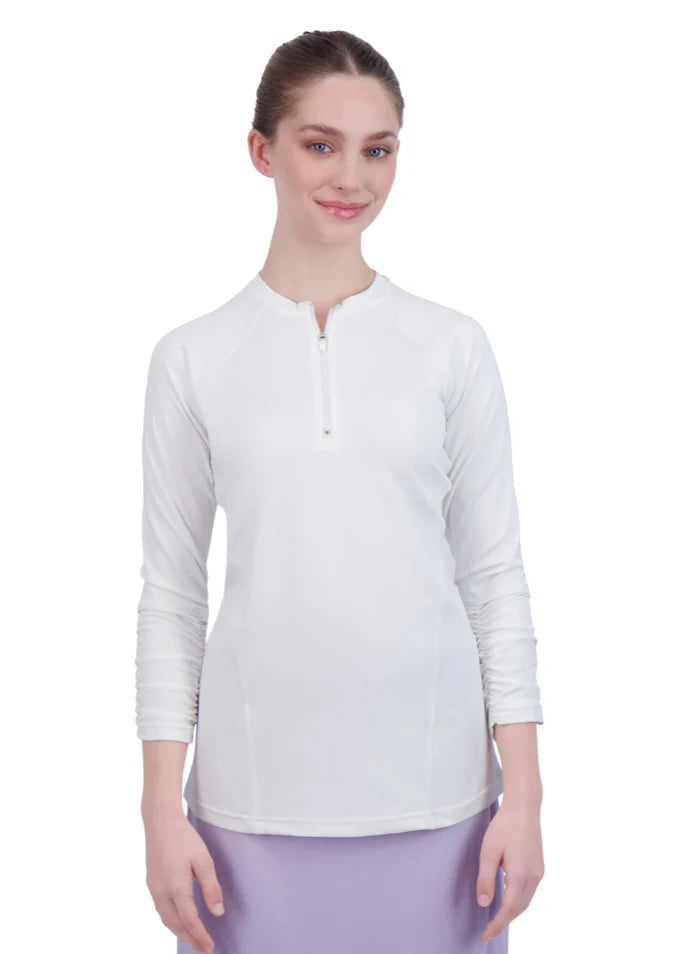 SNOGA ACTIVE TOP WITH ZIPPER WHITE