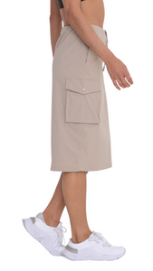 FREE MB ADJUSTABLE CARGO MIDI SKIRT KHAKI