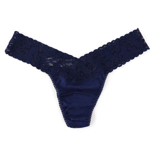 HANKY PANKY - COTTON LOW RISE THONG WITH LACE 891581