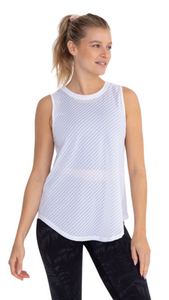 FREE MB SHEER CUT OUT BACK TANK TOP WHITE