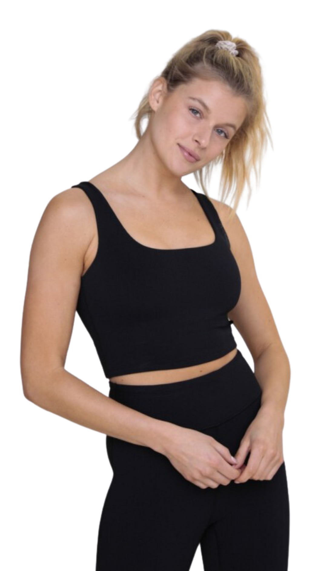 FREE MB RIBBED SQUARE NECK CROPPED TANK TOP