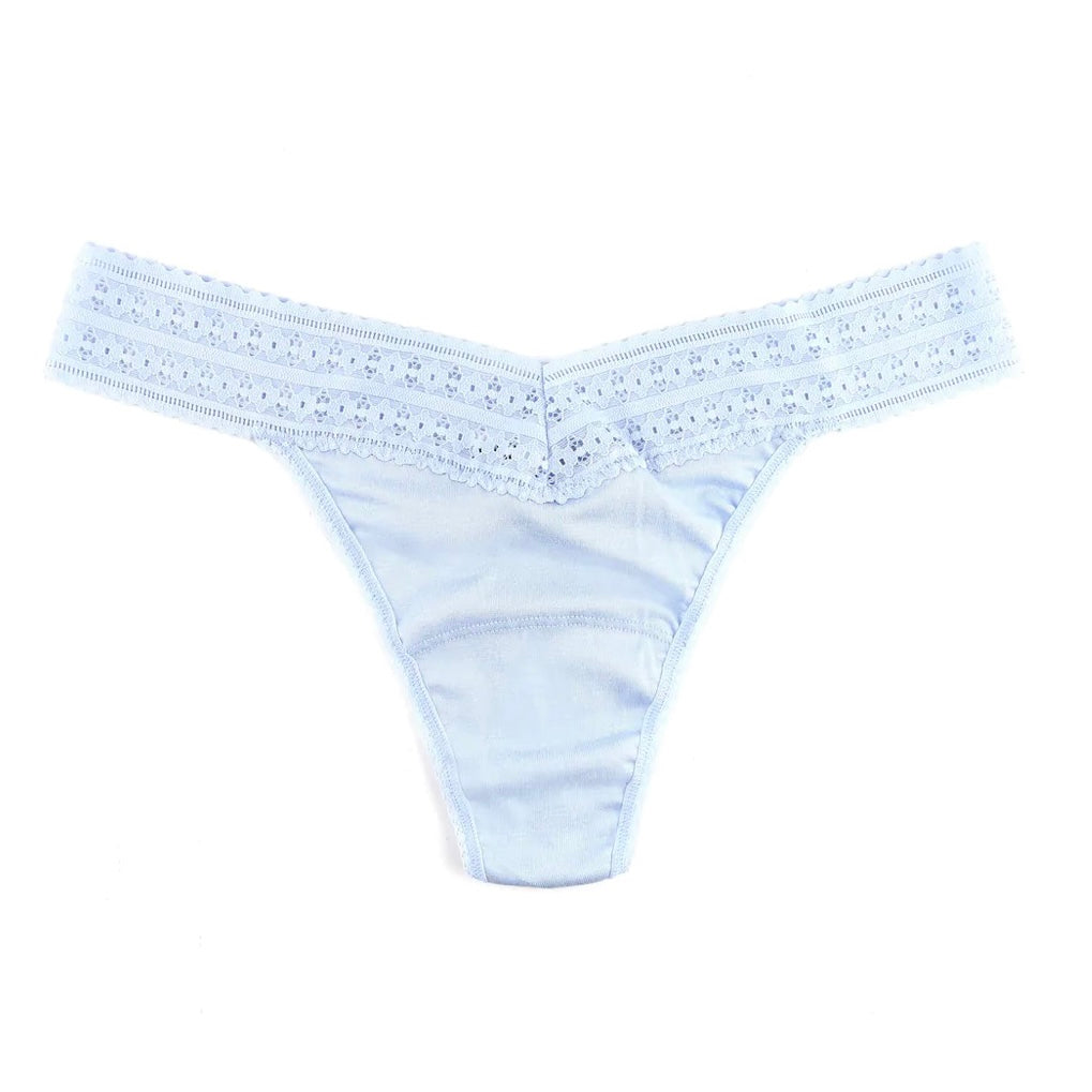 HANKY PANKY DREAM  - COTTON ORIGINAL  RISE THONG WITH LACE 631104